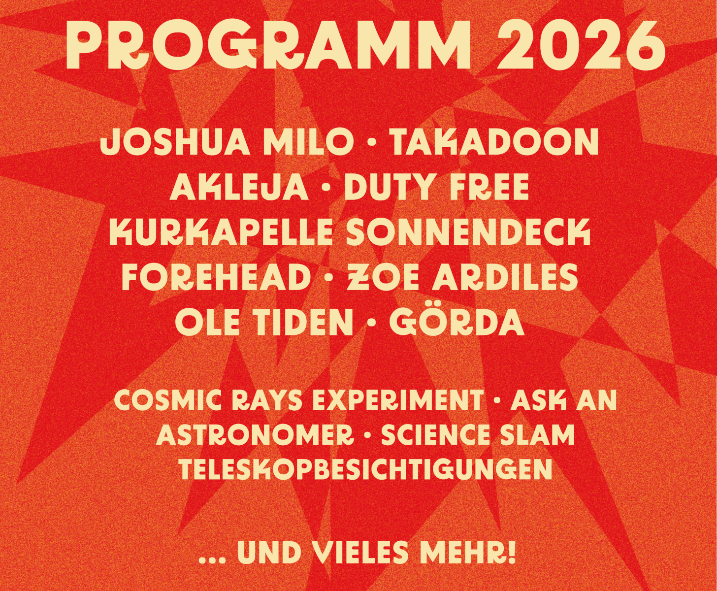Programm-Ankündigung Sternstundenfestival 2026